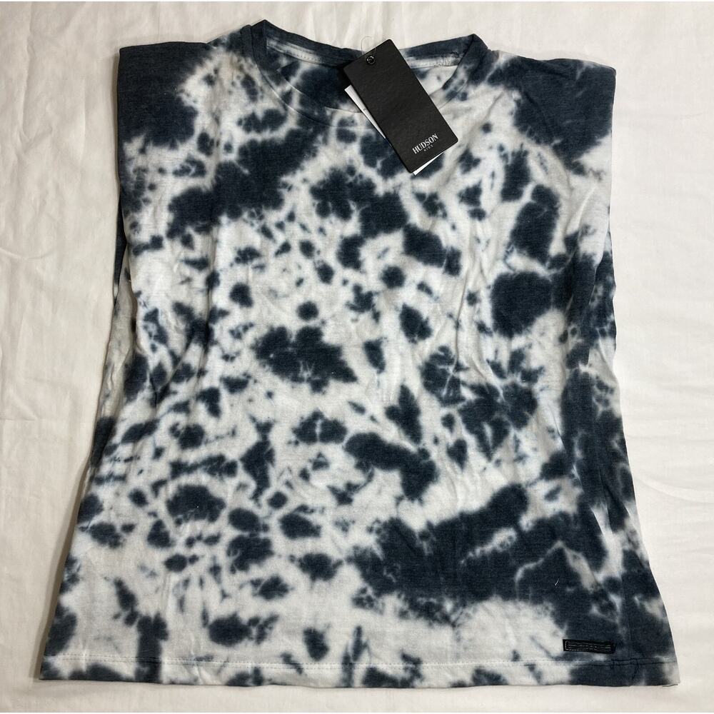 Hudson Kids Tye-Dye Black & White Sleeveless T-Shirt, Size: XL (16)